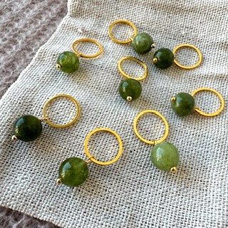 Pärl-markör (grön indisk jade)