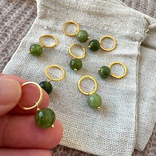 Pärl-markör (grön indisk jade)